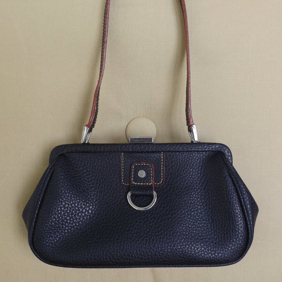 Tommy Hilfiger Small Black Bag, Faux Leather, Pebble Texture, EUC! - Picture 2 of 11